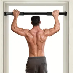 Heavy Duty Carbon Steel Pull Up Bar No Drill Installation Adjustable Home Gym Equipment For Muscle Toning