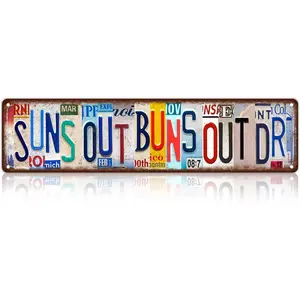 Vintage Suns Out Buns Out Dr Wall Decor Street Signs Metal Tin Signs 16 x 4 Inches Room