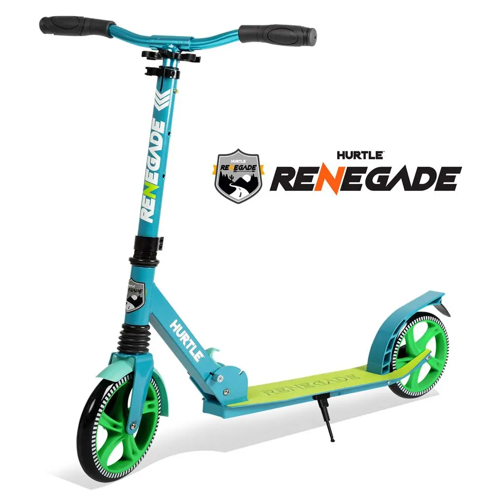 Teal Portable Folding Scooter for Teens & Adults, Lightweight Alloy Commuter with Adjustable Handlebar Height, Front Suspension & 8-Inch Wheels, 220 lb Capacity