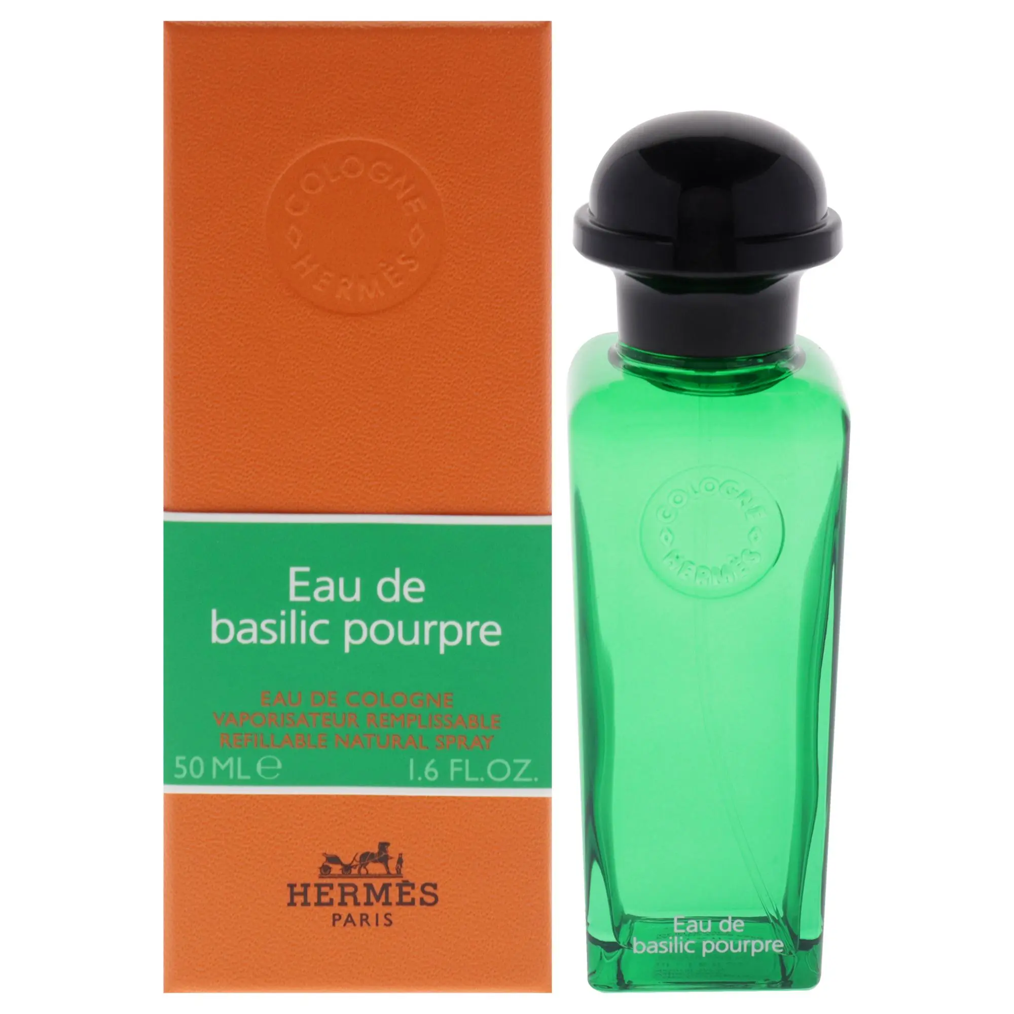 Hermes Eau de Basilic Pourpre Refillable Perfume Bottle - 1.6 fl oz EDC Spray for Women, Unisex Fragrance