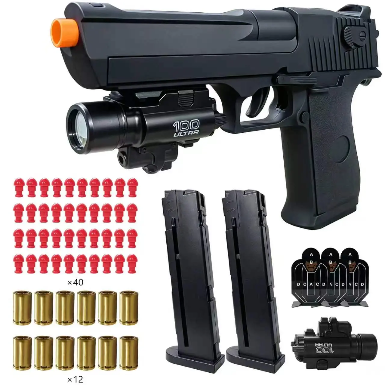 Desert Eagle Themed Shell Eject Foam Blaster, Realistic Manual Reload Play Toy, Premium Mechanical Feel, Safe Soft Darts & Shells Included, Outdoor Activity Gift for Youths & Adults