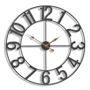 Sorbus 32 inch (81 CM) Round Large Wall Clock - Battery Operated Analog Clock - Decorative Wall Clock for Living Room or Kitchen Metal Industrial