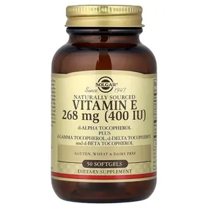 Solgar Vitamin E, Naturally Sourced, 268 mg (400 IU), 50 Softgels