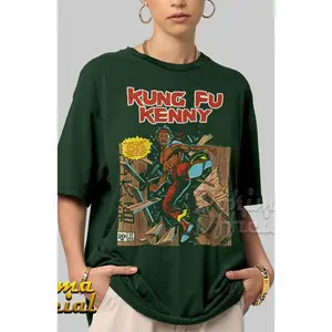 Kendrick Inspired Kung Fu Lamar Kenny Graphic Tee Vintage 90's Comic Style T-Shirt - Artist Tour 2024 Collection - Crewneck Unisex Tshirt Shirt Hoodie Sweater