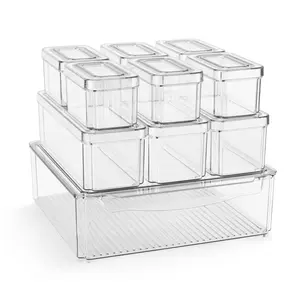 Sorbus 10 Pack Clear Refrigerator Storage Bins