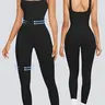 【Black Friday】Women's Solid Square Neck Shapewear Jumpsuit, Casual Comfy Tummy Control Seamless Ribbed Jumpsuit for Daily Wear, Ladies Shapewear for All Seasons, Sporty Comfy Jumpsuit, Shaping Jumpsuit, Abdomen Control Jumpsuit