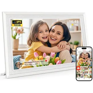Frameo 10.1" Digital Picture Frame,  WiFi Digital Photo Frame with 1280x800  IPS Touch Screen 32GB Memory Auto-Rotate Wall Mounted, Share Photos/Videos from Phone Anywhere(White)