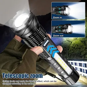 USB Rechargeable Flashlight, 980000 Lumens Strong Light Flashlight with 7 Light Modes, Camping Light for Outdoor Hiking Camping, Rechargeable Flashlights for Emergency, Camping Accessories, Camping Essentials Christmas Gifts