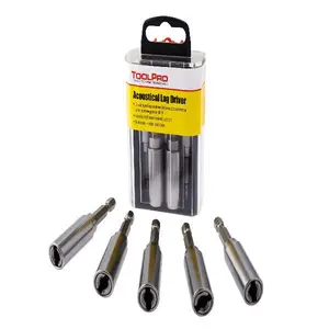 ToolPro Eye Lag Driver Set - 5 Pieces in Interlocking Storage Box for Quick Dispensing, Quick Install Bit Kit for Professional Drywall & Ceiling Installations