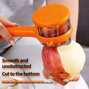 2-in-1 Handheld Fruit Peeler with Storage Container | No-Mess Peeler for Apples, Potatoes, Veggies & Fruits, Built-In Peeling Collector