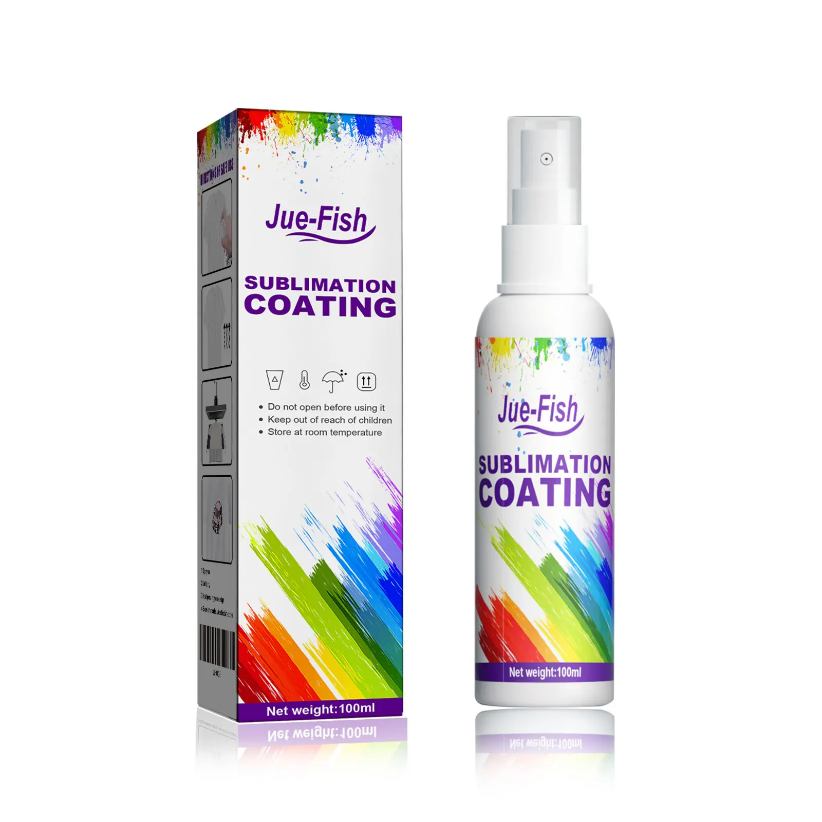Sublimation Coating Spray Bottle with Glycerin & Silicone Resin for Clothing Heat Transfer - 100ml, 133 pcs/box, Wear-Resistant, Stain-Proof, Multi-Purpose, Strong Adhesion, Vibrant Color Transmission, High Color Fastness, 3-Year Shelf Life, Good Color Tr
