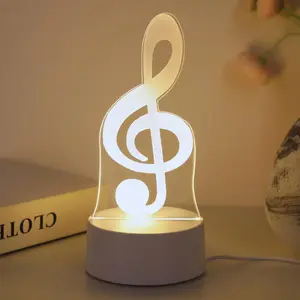 USB Powered Music Note Design Night Light, Creative Music Note Design Table Lamp, Indoor Decorative Light for Home Living Room Bedroom