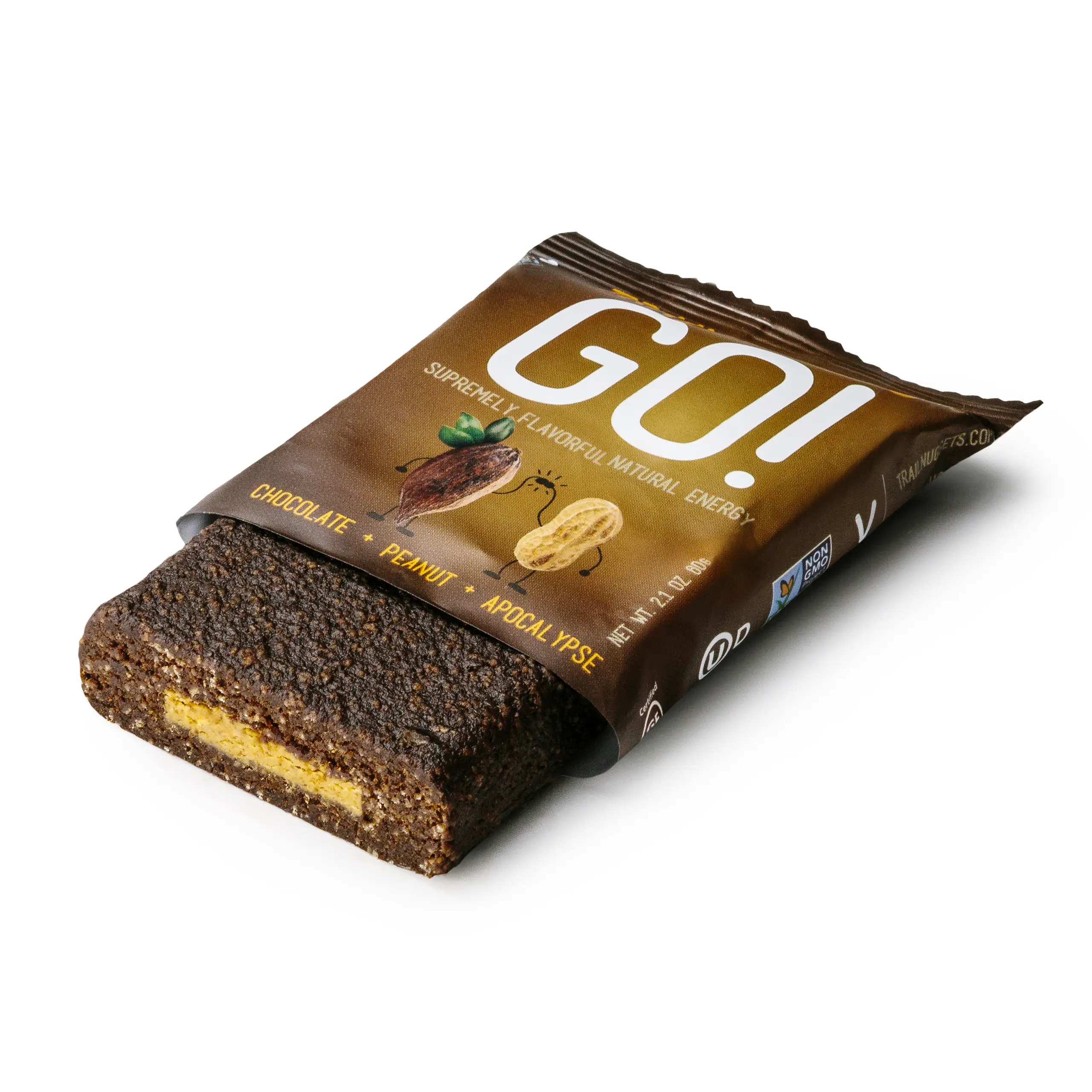 Trailnuggets Energy Bar, Coco + Peanut Butter Filling Snack Natural Chocolate