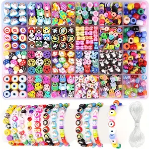 1000pcs Polymer Clay Bead Making Kit, 24 Fun Styles, Fruit Flower Animal Beads, Bead Assortment, Jewelry Craft Supplies, DIY Beading Accessories, Fashion Gift Set