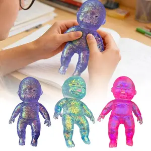 Kawaii Glitter Baby Squeeze Toy, Slow Rebound Squishy Doll, Novelty Stress Relief Fidget Toy for Party Favors