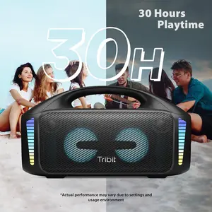 TRIBIT StormBox Blast Portable Bluetooth Speaker with LED Light, IPX7 Waterproof, PowerBank, TWS Pairing, Custom EQ, 30H Playtime Party Speaker