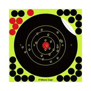 8x8 Inch 50 Pack Adhesive Targets Stickers for Outdoor Practice Shooting Stickers Self-Adhesive Paper Bull's Eye Design
