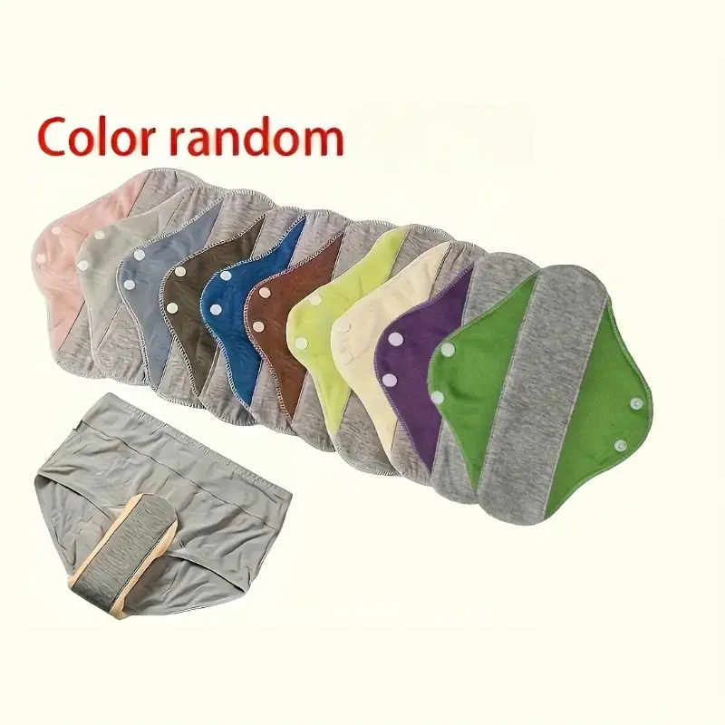 4Pcs Reusable Graphene Sanitary Pads, Washable Leak-Proof Menstrual Protection Pads, Soft Absorbent Feminine Care Pads for Daily Use, Random Colors Women Cloth Period Pads