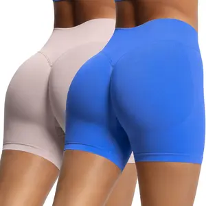 2-piece set of high-waist, belly-contouring, side-girdle, lift-butt seamless women’s shorts, lightweight summer shorts, elastic women