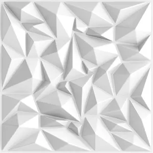 Acoustic Sound Diffuser Panels, 19.7 X 19.7 X 1 inches 12 count White PVC Plastic 3D Wall Panel, Recording Studio Acoustical  Diffusion panel, Art Decorative Ceiling Tiles