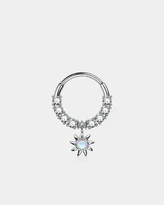 Sun Shape Dangle Hinged Segment Septum Ring