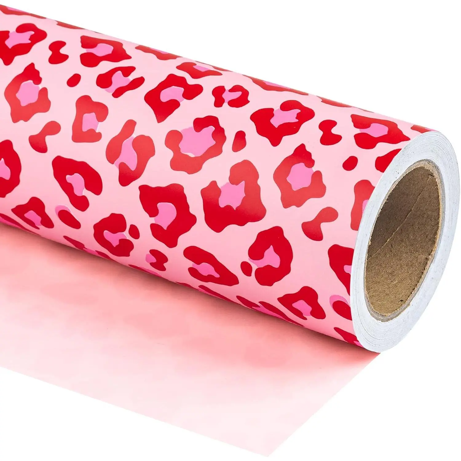 Reversible Leopard Gift Wrapping Paper Mini Roll - 17 in x 33 in - Hot Pink Girls' Wrapping Supplies for Birthday, Holiday, Gift Wrapping Supplies