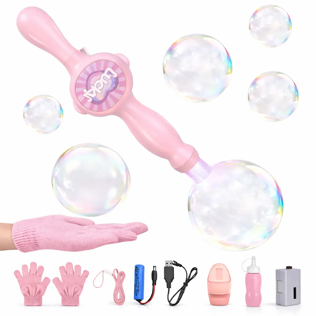 Bubble machine toy, a summer toy, bubble fun，safe handheld bubble machine with LED lights and music, smoke bubble machine，perfect for summer parties,  summery atmosphere.