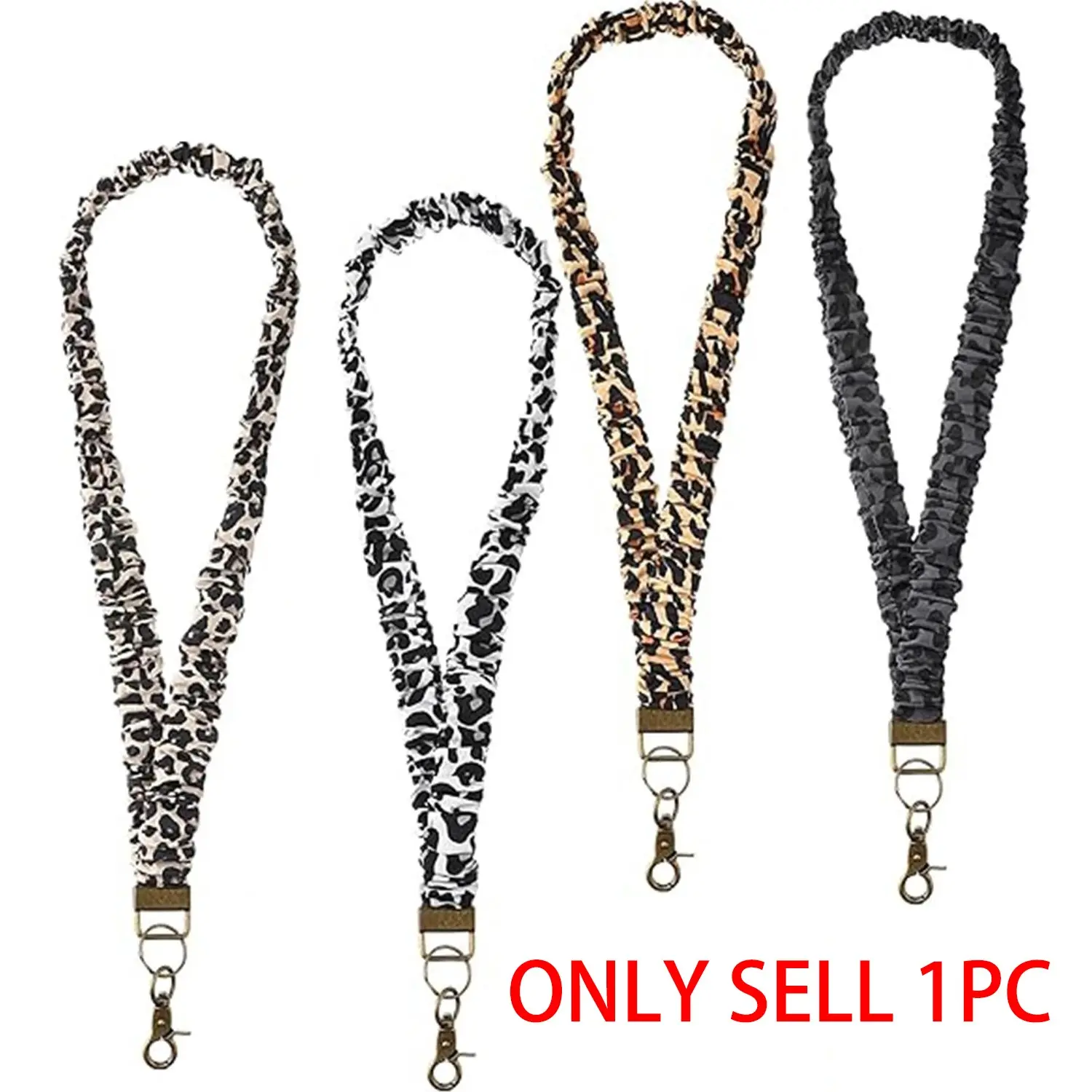 Leopard Print Elastic Lanyard with Multifunctional Phone Chain, Elegant Cute Necklace Strap, Safety Buckle, School Gift, Phone Accessories