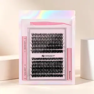 240pcs Bulk DIY Lash Clusters - 9-17mm Natural Individual Lashes, Reusable False Eyelashes Kit for Everyday Makeup #SummerVibes