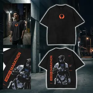 [Collection] Marathon Cyberpunk Oversized T-shirt for Men Urban Glitch Streetwear Cotton Graphic Tee Aesthetic Crewneck Hoodie & Sweatshirt Tank Top Breathable Menswear