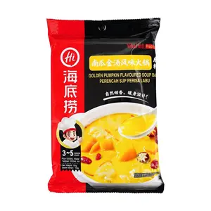 HAIDILAO Pumpkin Golden Soup Flavor Hot Pot Base 110g - Rich Collagen Broth for Noodle Soup, Stews & Dipping - Authentic Chinese Cuisine