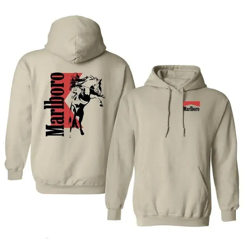 [Sale Up To 50%] [Made in US] Vintage Marlboro Cowboy Hoodie, Boho Western Style, Unisex Graphic Pullover, Daily Comfort Cotton Menswear, Perfect Gift for Men