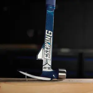 Hammertooth Hammer - 24 oz Long Handle Straight Rip Claw with Milled Face & Shock Reduction Grip - E6-24TM for Home Improvement