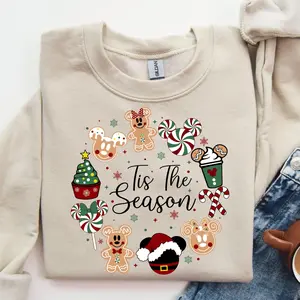 Tis The Season Christmas Sweatshirt, Christmas Mickey Sweatshirt, Magic Kingdom Christmas Sweater, Mickey and Friends Christmas Crewneck Funny Hoodie And Classic Sweatshirt For Mens And Ladies