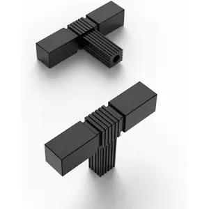 10 Pack Matte Black Cabinet Knobs Single Hole 2 Inch Solid Zinc Alloy Cupboard Drawer Pulls T Bar Hardware ZH0021