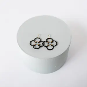 Mini Earrings | Repurposed Auto Retaining Rings & Brass Rivets | Gold Plated Ear Wire