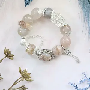 Sakura Agate Butterfly Charm Bracelet – Growth • Balance • New Beginnings