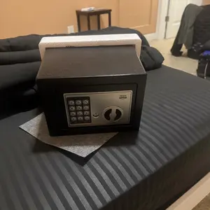 1pc Money Safe Box for Home with Sensor Light & Money Bag, Security Safe Box for Money Safe with Keys & Pass Code, Lock Box with Digital Keypad (Black and Silvery)