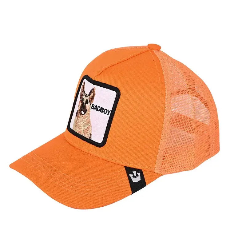 Trucker Hat with Animal Embroidery, Unisex Mesh Snapback Cap, Adjustable Vintage-Inspired Style for Summer Outdoor Sports, Mens Hats, Trucker Hats