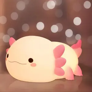 Cute Axolotl LED Night Light,Dinosaur lamp,Squishy USB & Mobile Touch Lights,Night Bedroom Lamp