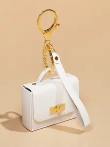 PU Leather Mini Keychain Wallet, Fashionable Coin Holder for Keys and Coins, Perfect Holiday Gift, Casual Style, All Seasons