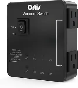 Automatic Vacuum Switch, Ortis Plug in Dust Control Autoswitch for 2 Power Tools, Auto/On/Off Modes, Adjustable Start & Delay-Off for Cleaner Air, Smoother Workflow, Black HVC-14B