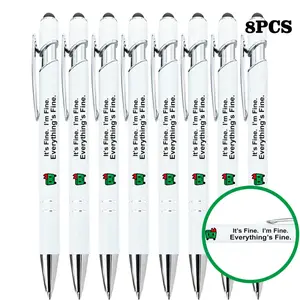 8pcs Funny Ballpoint Pens | Black Ink, Smooth Writing, Metal, - Ideal for Office Workers, Perfect Gift for Coworkers, Office Stationery
