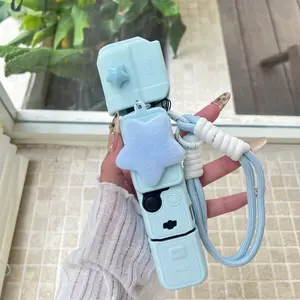 Luxury Cute Cartoon Handmade DIY Silicone Camera Case, Camera Accessories, Full Protection for Dji Pocket3, Ultra-Thin Soft Gel, Portable with Lanyard