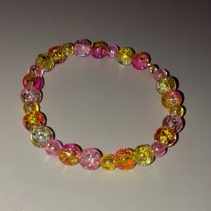 Midnight Sun Handmade Wired Bracelet with Acrylic and Glass Beads Hook to Close 100% Customizable