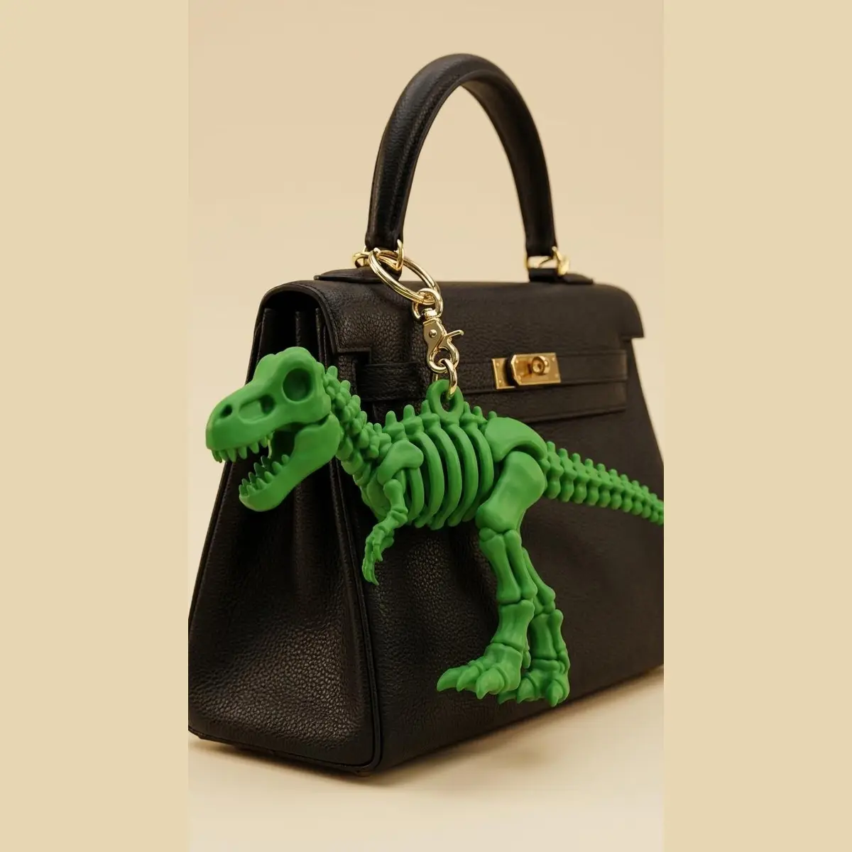 xtra LargeRex Dino Skeleton Keychain – 3D Printed Bag Charm & Backpack Accessory