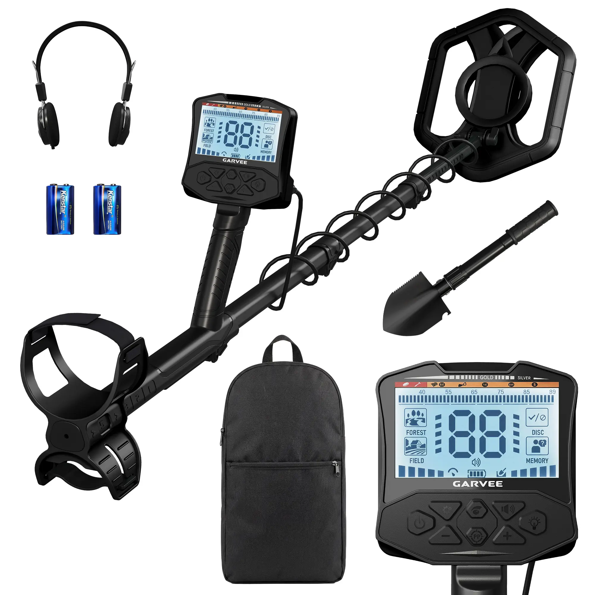 Professional Metal Detector, 5 Search Modes, High Accuracy Gold & Coin Detecting, IP68 Waterproof Search Coil, Large LCD Display, Precise Positioning, Adjustable Volume & Headphone Jack, Lightweight Metal Detector for Beginners, Beach & Outdoor Use, Red