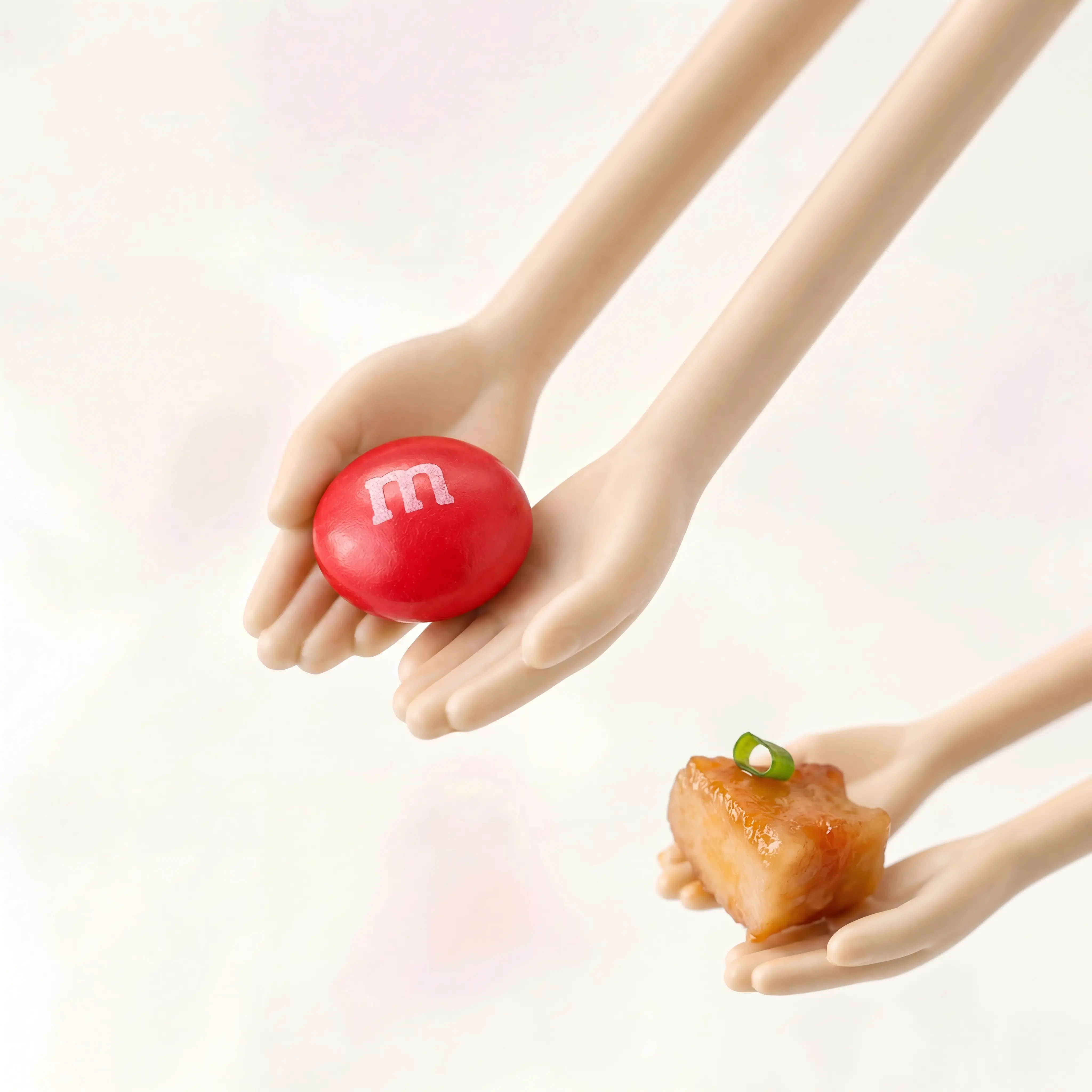 【2 Pairs 】Tiny Hands & Cat Paw Chopsticks, Funny Non-Slip Reusable Chopsticks, Cute Tableware Gift for Sushi, Ramen & Cat Lovers