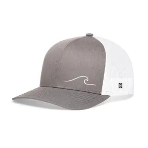 Wave Trucker Hat  |  Gray-White Beach Snapback