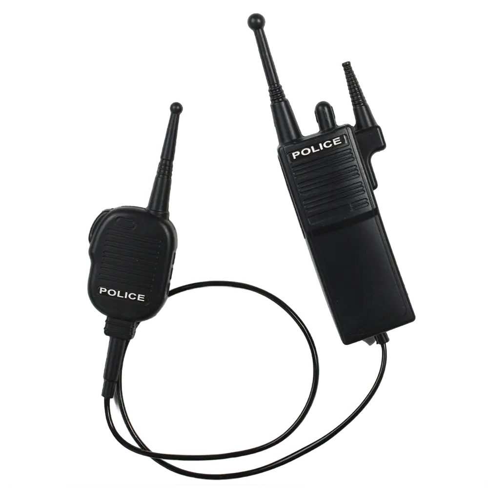 Police Walkie Talkie Toy Set | Kids Police Officer Role Play Accessory – Plastic Toy Radio with Microphone & Cable - Pretend Play Fun - Gift For Kids